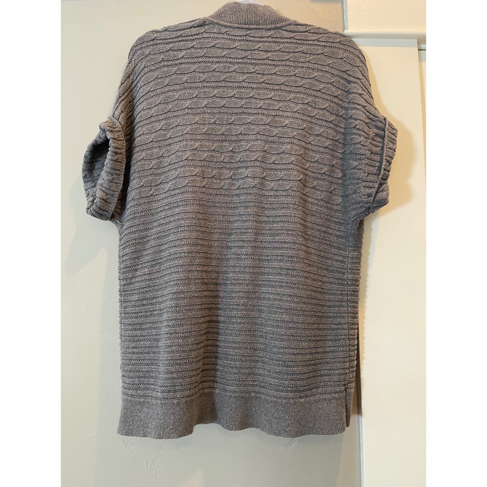 Lane Bryant Gray Cotton Cable Knit Open Front Short Sleeve Cardigan Sweater 18 - Picture 7 of 16